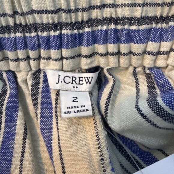 J.Crew Womens Striped Linen-Cotton Shorts With Belt Size 2 - Picture 4 of 6